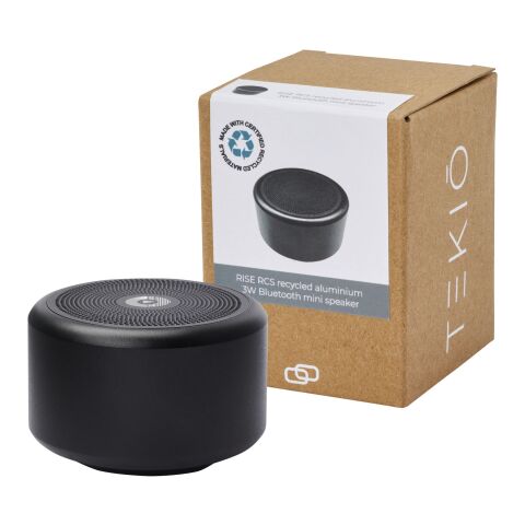 Rise 3 W Bluetooth®-minihögtalare av RCS-återvunnen aluminium Standard | Svart | Inget reklamtryck | Inte tillgängligt | Inte tillgängligt