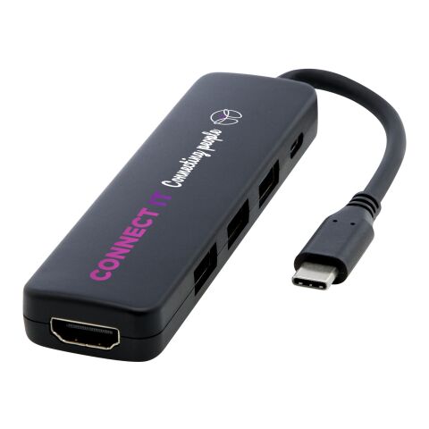 Loop RCS multimedieadapter USB 2.0–3.0 av återvunnen plast med HDMI-port Standard | Svart | Inget reklamtryck | Inte tillgängligt | Inte tillgängligt