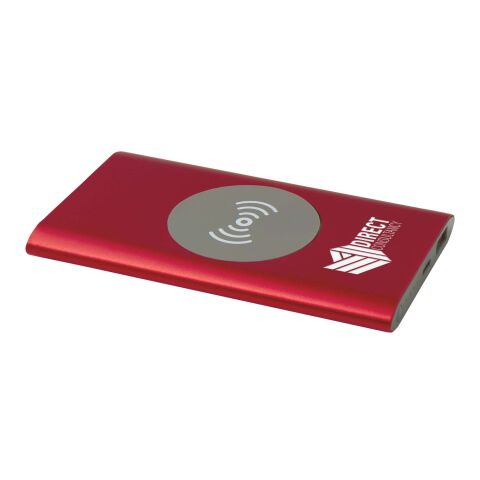Juice trådlös 4 000 mAh Type C-powerbank i återvunnen aluminium Standard | Röd | Inget reklamtryck | Inte tillgängligt | Inte tillgängligt