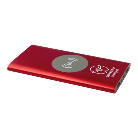 Juice trådlös 8 000 mAh Type C-powerbank i återvunnen aluminium Standard | Röd | Inget reklamtryck | Inte tillgängligt | Inte tillgängligt