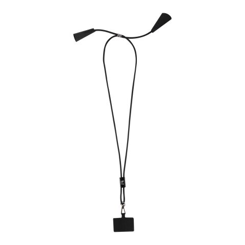 Funi nyckelband för smartphone av återvunnen plast med inbyggd datasynkroniseringskabel och 100 W snabbladdande 5-i-1-kabel Standard | svart | Inget reklamtryck | Inte tillgängligt | Inte tillgängligt