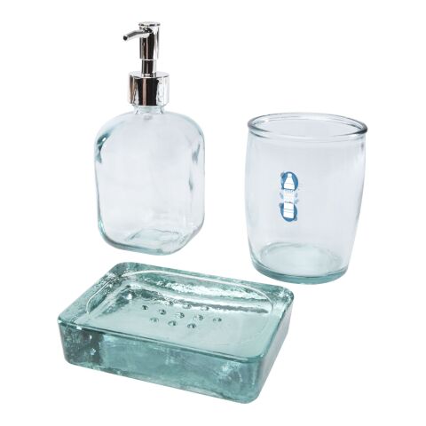 Jabony 3-delar badrumsset av återvunnet glas Standard | vit | Inget reklamtryck | Inte tillgängligt | Inte tillgängligt