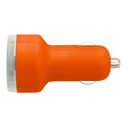 Biladapter i plast med två USB-uttag Orange | Inget reklamtryck | Inte tillgängligt | Inte tillgängligt