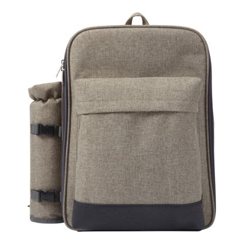 Stabil picknick-ryggsäck med flaskhållare, i polyester (600D) Ljusgrå | Inget reklamtryck | Inte tillgängligt | Inte tillgängligt