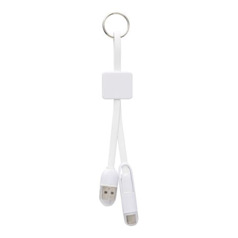 USB-C laddningskabel med nyckelring Vit | Inget reklamtryck | Inte tillgängligt | Inte tillgängligt