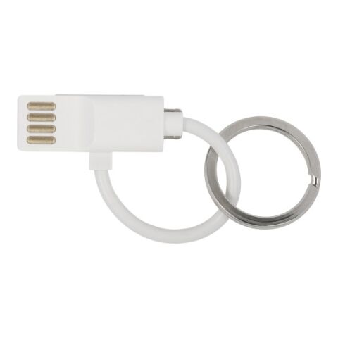 USB-kabel i nyckelring Vit | Inget reklamtryck | Inte tillgängligt | Inte tillgängligt