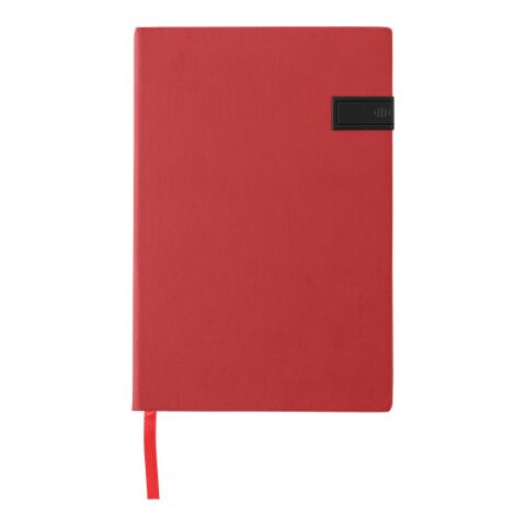 Anteckningsbok i PU med 16 GB USB-minne Röd | Inget reklamtryck | Inte tillgängligt | Inte tillgängligt