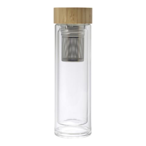 Termos med dubbla väggar i bambu och glas (420 ml) Brun | Inget reklamtryck | Inte tillgängligt | Inte tillgängligt
