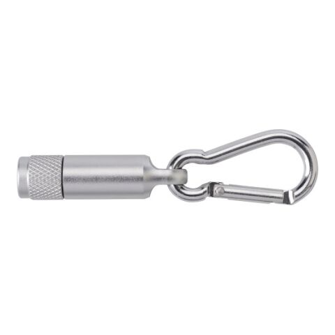 Mini ficklampa i aluminium med karbinkrok Silver | Inget reklamtryck | Inte tillgängligt | Inte tillgängligt