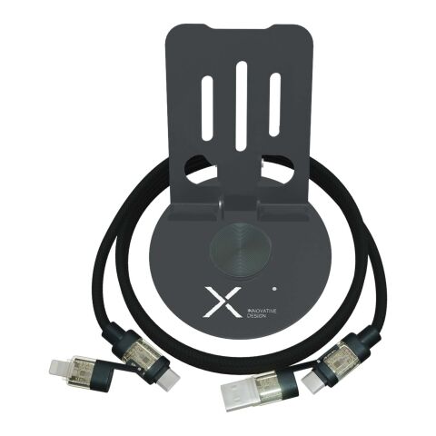 SCX.design O34 360° telefonställ med en 4-i-1 240 W laddningssladd  Gun Metal CT | Inget reklamtryck | Inte tillgängligt | Inte tillgängligt