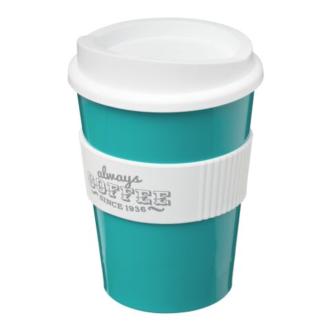 Americano® Medio 300 ml mugg med grepp Aquablå-Vit | Inget reklamtryck | Inte tillgängligt | Inte tillgängligt
