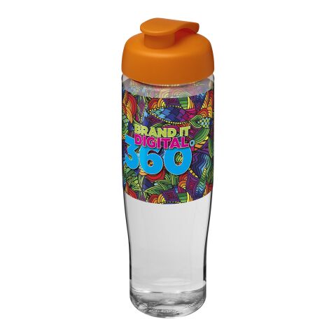 H2O Tempo® 700 ml sportflaska med uppfällbart lock vit-orange | Inget reklamtryck | Inte tillgängligt | Inte tillgängligt