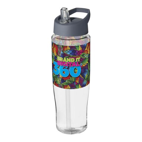 H2O Tempo® 700 ml sportflaska med piplock Transparent-Stormgrå