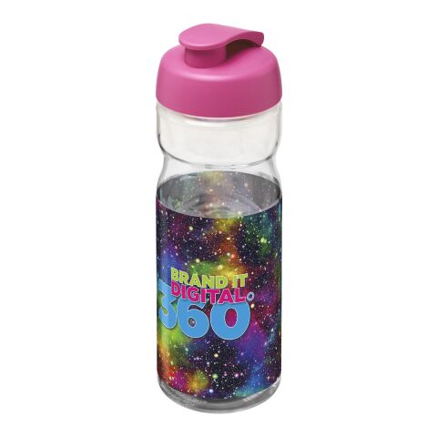 H2O Base® 650 ml sportflaska med uppfällbart lock Transparent-Rosa | Inget reklamtryck | Inte tillgängligt | Inte tillgängligt