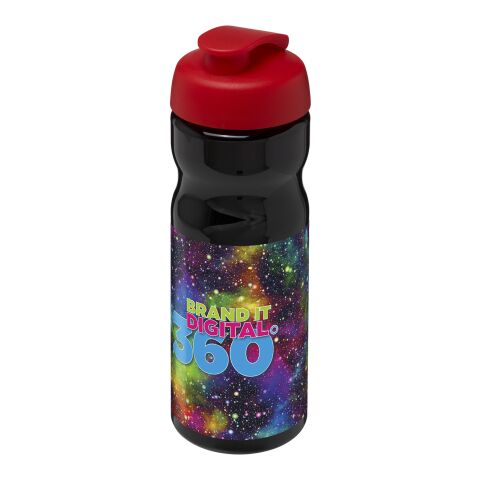 H2O Base® 650 ml sportflaska med uppfällbart lock Svart-Röd | Inget reklamtryck | Inte tillgängligt | Inte tillgängligt