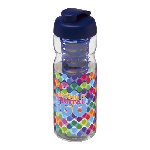 H2O Base® 650 ml sportflaska med uppfällbart lock och fruktkolv Transparent-Blå | Inget reklamtryck | Inte tillgängligt | Inte tillgängligt