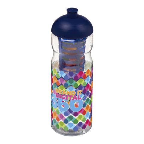 H2O Base® 650 ml sportflaska med kupollock och fruktkolv Transparent-Blå | Inget reklamtryck | Inte tillgängligt | Inte tillgängligt