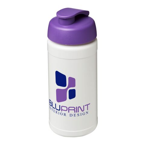 Baseline® Plus 500 ml sportflaska med uppfällbart lock Transparent-Lila | Inget reklamtryck | Inte tillgängligt | Inte tillgängligt