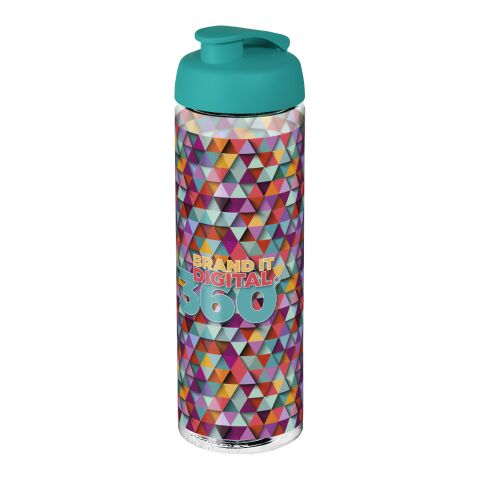 H2O Treble 850 ml sportflaska med uppfällbart lock Transparent klar-Aquablå