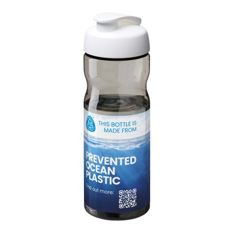 H2O Eco 650 ml sportflaska med uppfällbart lock Heather Charcoal-Vit