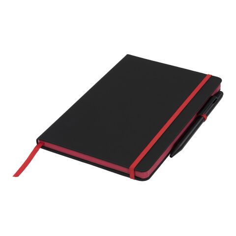Medium svart anteckningsbok med färgade kanter Standard | svart brons-röd | Inget reklamtryck | Inte tillgängligt | Inte tillgängligt