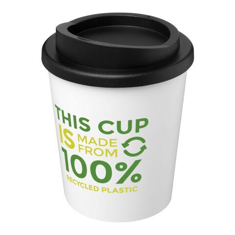 Americano® Espresso 250 ml återvunnen isolerad termomugg Vit-Svart | 1-färgat Skärmtryck | runt | 228 mm x 50 mm