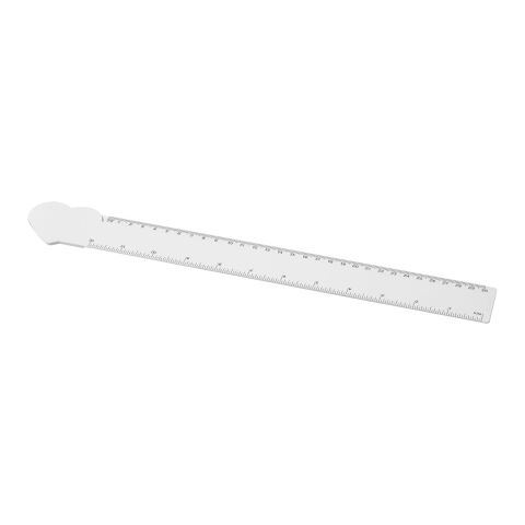 Tait 30 cm hjärtformad linjal av återvunnen plast Vit | Inget reklamtryck | Inte tillgängligt | Inte tillgängligt