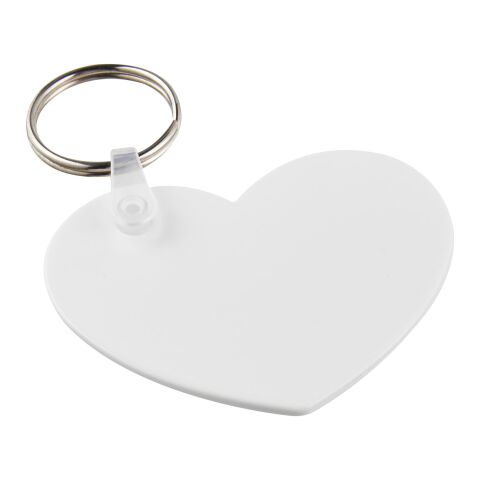 Tait hjärtformad återvunnen nyckelring vit | Inget reklamtryck | Inte tillgängligt | Inte tillgängligt
