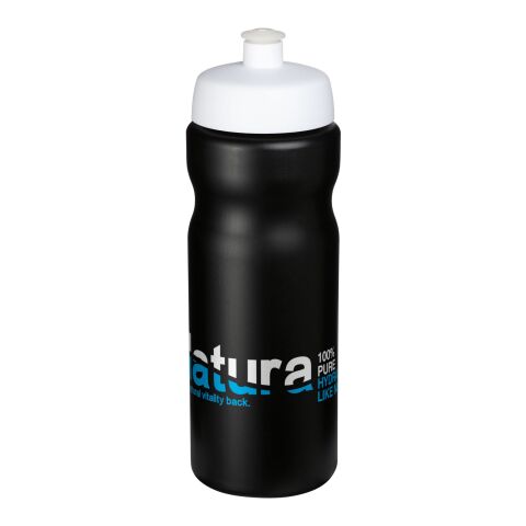 Baseline® Plus 650 ml sportflaska med sportlock Svart-Vit | Inget reklamtryck | Inte tillgängligt | Inte tillgängligt
