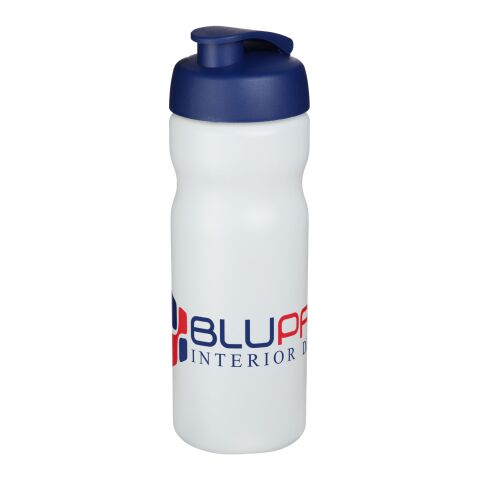 Baseline® Plus 650 ml sportflaska med uppfällbart lock vit-blå | Inget reklamtryck | Inte tillgängligt | Inte tillgängligt