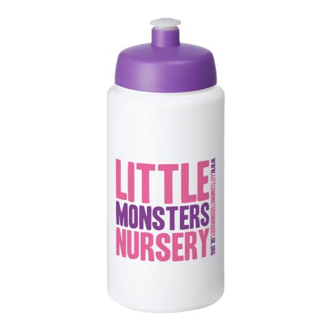 Baseline® Plus grip 500 ml sportflaska med sportlock Vit-Lila | Inget reklamtryck | Inte tillgängligt | Inte tillgängligt