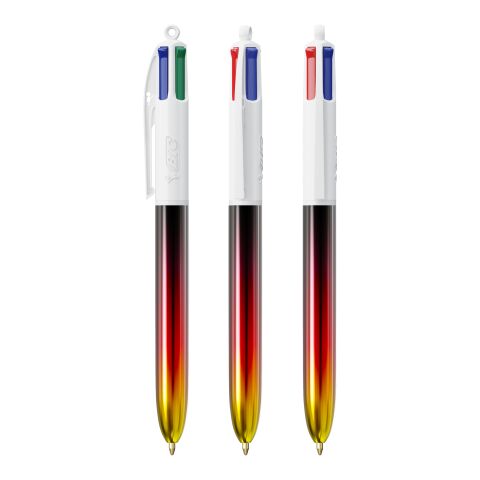 BIC® 4 Colours® Flags Collection + lanyard vit-svart-röd-Svart / röd / gul(3)