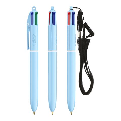 BIC® 4 Colours® Pastell + snodd ljusblå
