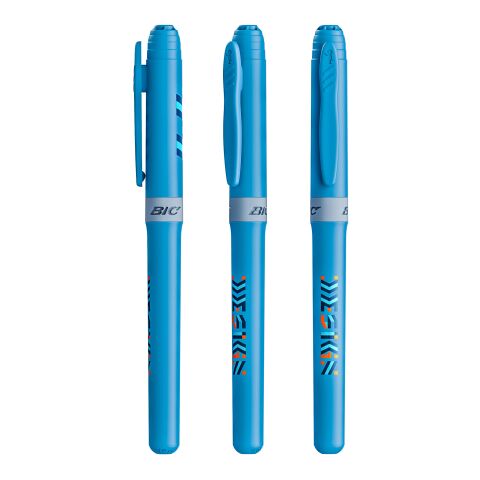 BIC® Brite Liner® Grip Strykningspenna ljusblå | 1-färgat Skärmtryck | Hatt-bakre klips | 15.00 mm x 25.00 mm
