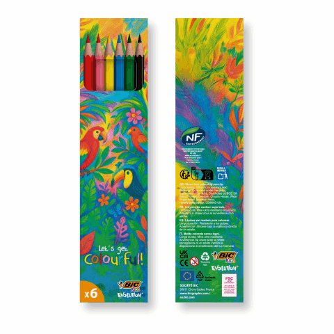 BIC® Kids Evolution® Colouring set x 6 units -Box vit