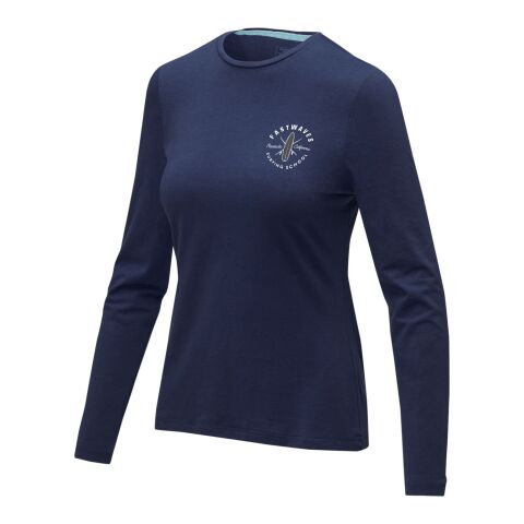 GOTS Ponoka långärmad t-shirt för damer Standard | marinblå | XS | Inget reklamtryck | Inte tillgängligt | Inte tillgängligt | Inte tillgängligt