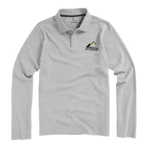 Oakville Langarm-Polo Standard | Gråmelange | XS | Inget reklamtryck | Inte tillgängligt | Inte tillgängligt | Inte tillgängligt