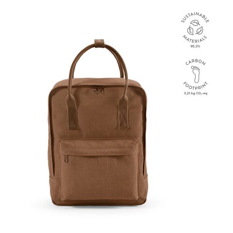 Stockholm rugzak 18L gerecycled katoen 450 g/m brun | Inget reklamtryck