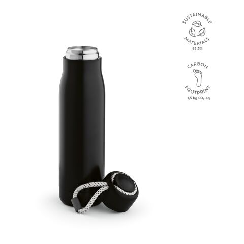 Lena fles gerecycled roestvrij staal 570 ml Svart | Inget reklamtryck