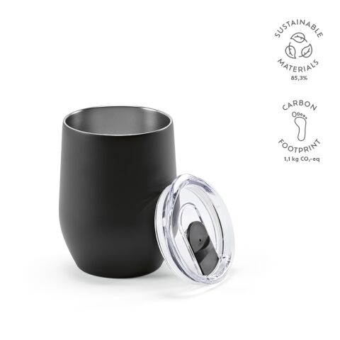 Tigris reisbeker gerecycled roestvrij staal 320 ml Svart | Inget reklamtryck