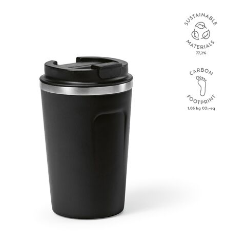 Limpopo reisbeker gerecycled roestvrij staal 490 ml Svart | Inget reklamtryck