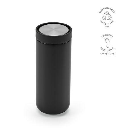 Senegal Reisbeker gerecycled roestvrij staal 400 ml Svart | Inget reklamtryck