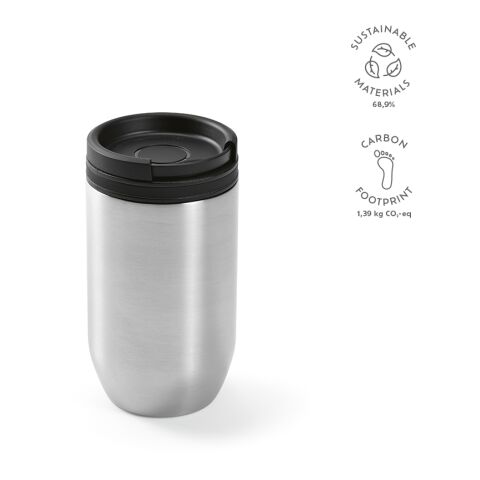 Okavongo reisbeker gerecycled roestvrij staal 430 ml Svart | Inget reklamtryck