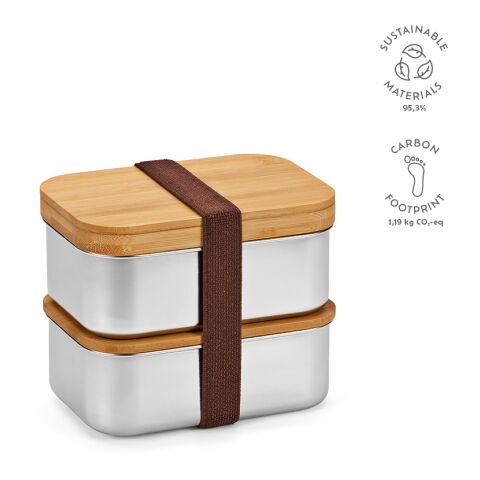Vermeer Lunchbox Bamboe 1480 ml Silver | Inget reklamtryck