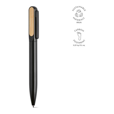 Plato Pen Gerecycled Aluminium Blauwe Inkt Svart | Inget reklamtryck