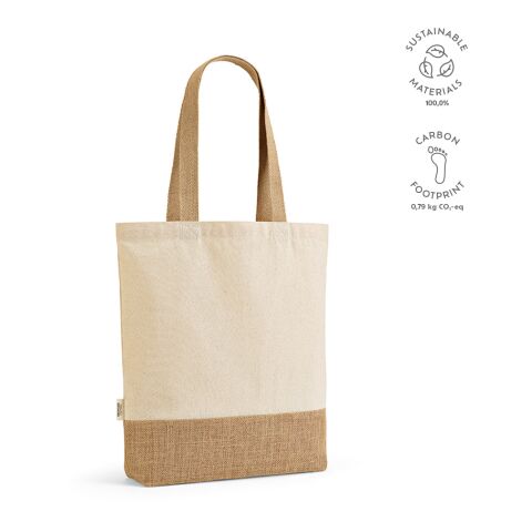 Puncak Boodschappentas Gerecycled Katoen 180 g/m Beige | Inget reklamtryck
