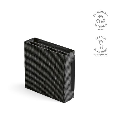 Linnaeus draadloze oplader gerecycled PU 15W Svart | Inget reklamtryck