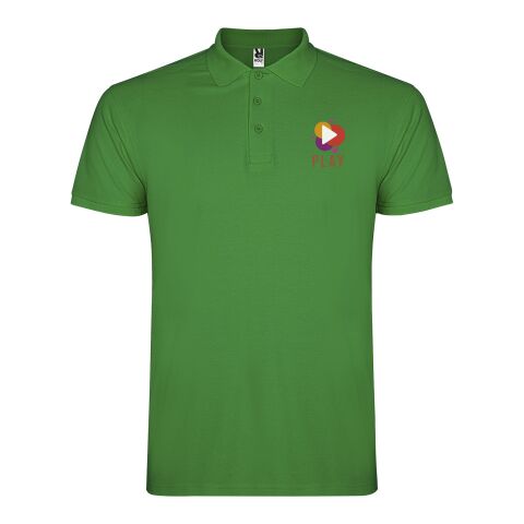 Star kortärmad pikétröja för barn Tropical Green | 11/12
