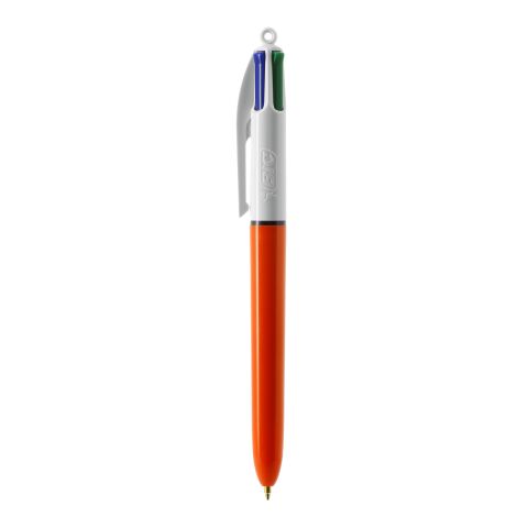 BIC® 4 Colours Fine kulpenna vit-orange | 1-färgat Silkscreentryck | Pennkropp-Klips centrerad | 30.00 mm x 43.00 mm