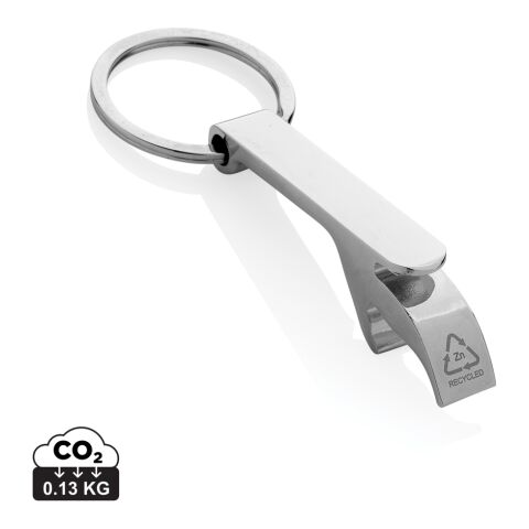 Nyckelring med flasköppnare i RCS återvunnen zinklegering silver | Inget reklamtryck | Inte tillgängligt | Inte tillgängligt